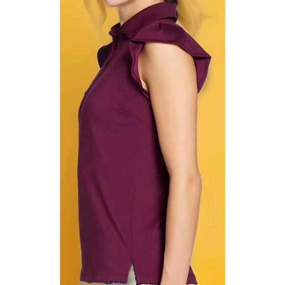 Lady Hagan Womens M Clubhouse Flutter Sleeve Golf Beet UPF 50 XL NWT A111 NICE - Picture 3 of 4